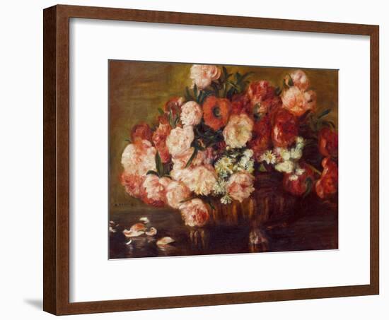 Still-Life with Peonies, 1872-Pierre-Auguste Renoir-Framed Giclee Print