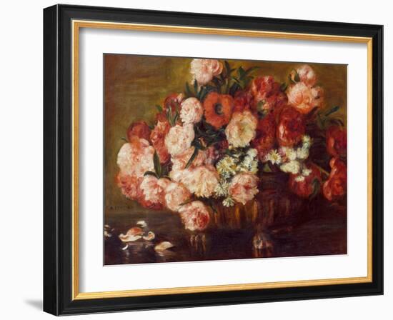 Still-Life with Peonies, 1872-Pierre-Auguste Renoir-Framed Giclee Print