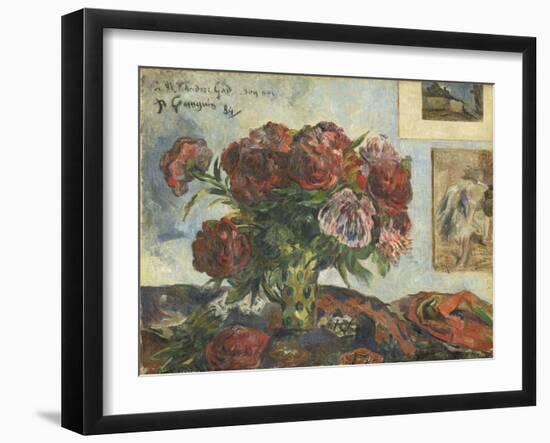 Still Life with Peonies, 1884-Paul Gauguin-Framed Giclee Print