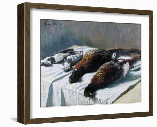 Still Life with Pheasants and Plovers, 1879-Claude Monet-Framed Premium Giclee Print