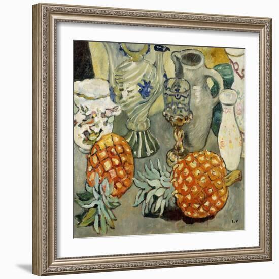 Still Life with Pineapples; Nature Morte a L'ananas, (Oil on Canvas)-Louis Valtat-Framed Giclee Print