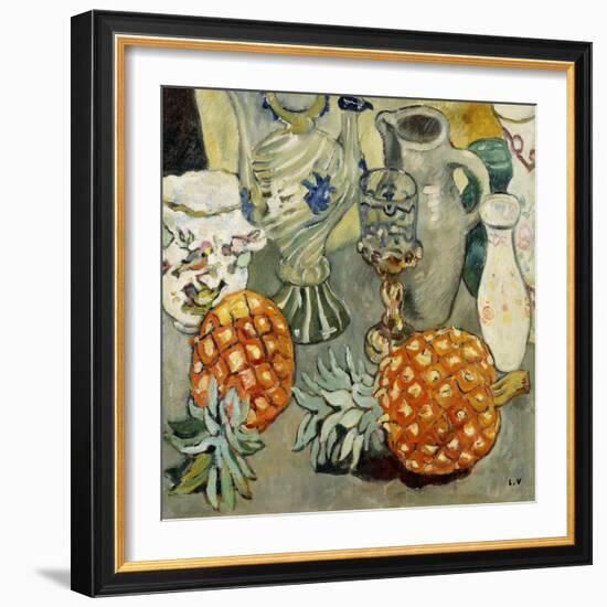 Still Life with Pineapples; Nature Morte a L'ananas, (Oil on Canvas)-Louis Valtat-Framed Giclee Print