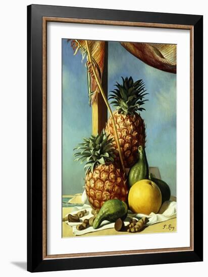 Still-Life with Pineapples; Nature Morte Avec Ananas, (Oil on Canvas)-Pierre Roy-Framed Giclee Print