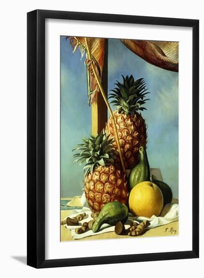 Still-Life with Pineapples; Nature Morte Avec Ananas, (Oil on Canvas)-Pierre Roy-Framed Giclee Print