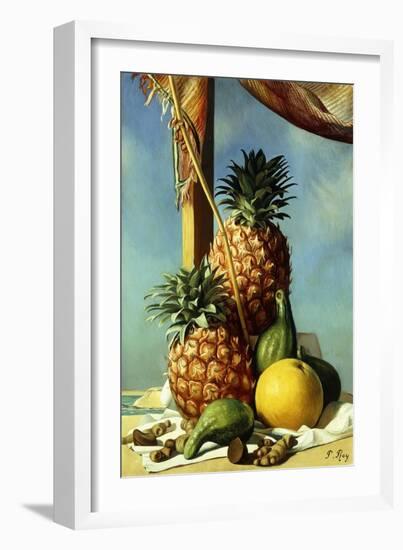 Still-Life with Pineapples; Nature Morte Avec Ananas, (Oil on Canvas)-Pierre Roy-Framed Giclee Print