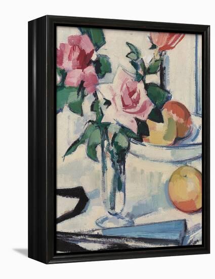 Still Life with Pink Roses-Samuel John Peploe-Framed Premier Image Canvas