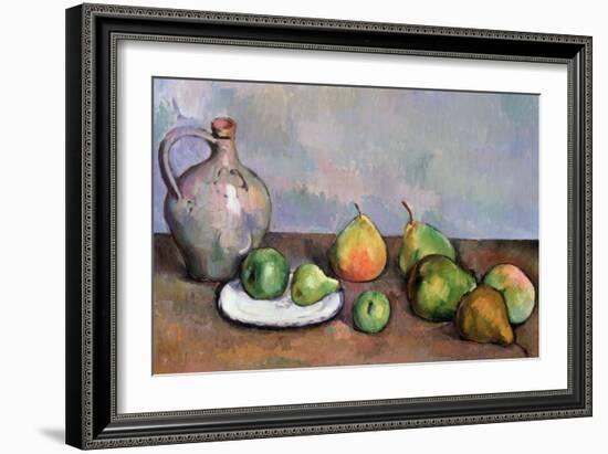 Still Life with Pitcher and Fruit, 1885-87-Paul Cézanne-Framed Giclee Print