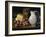 Still Life with Plums, Figs, Bread and Fish-Luis Egidio Meléndez-Framed Giclee Print