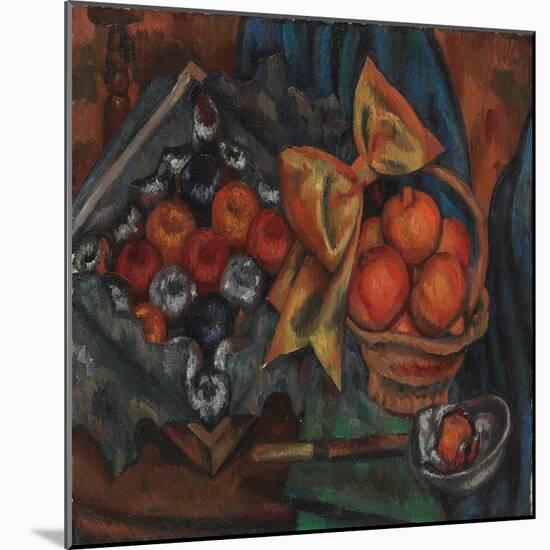 Still Life with Pomegranates and Fruit, 1930 (Oil on Canvas)-Mark Gertler-Mounted Giclee Print