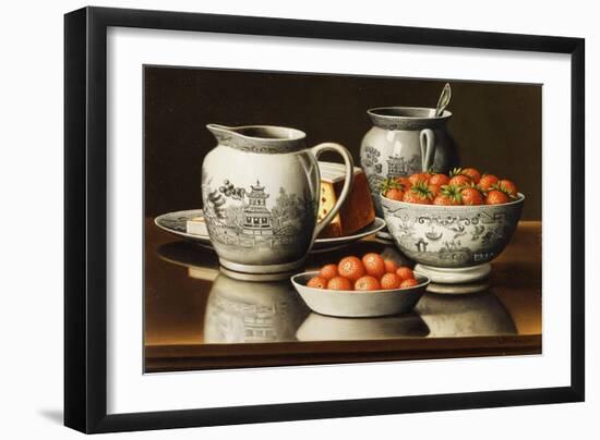 Still Life with Porcelain and Strawberries-Levi Wells Prentice-Framed Giclee Print