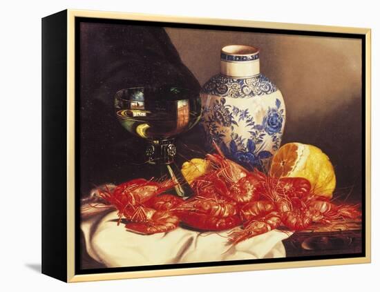 Still Life with Prawns-Edward Ladell-Framed Premier Image Canvas