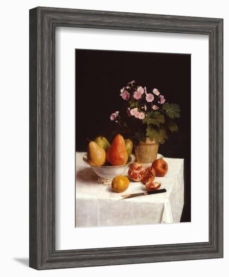 Still Life with Primroses and Pears-Henri Fantin-Latour-Framed Giclee Print