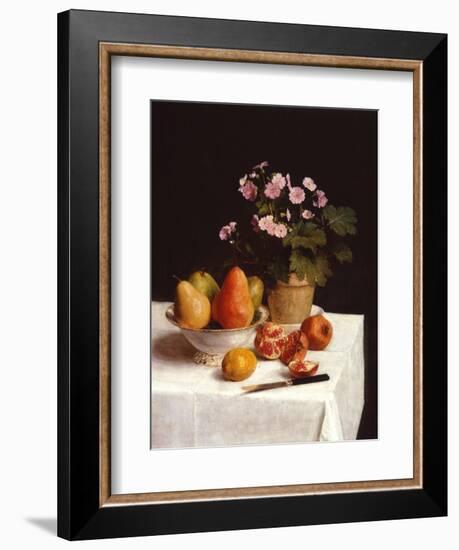 Still Life with Primroses and Pears-Henri Fantin-Latour-Framed Giclee Print