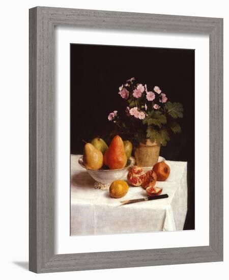 Still Life with Primroses and Pears-Henri Fantin-Latour-Framed Premium Giclee Print