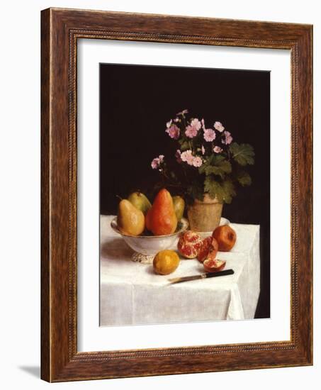 Still Life with Primroses and Pears-Henri Fantin-Latour-Framed Premium Giclee Print