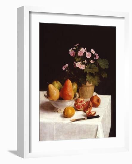 Still Life with Primroses and Pears-Henri Fantin-Latour-Framed Giclee Print