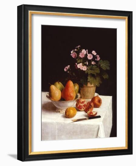 Still Life with Primroses and Pears-Henri Fantin-Latour-Framed Giclee Print