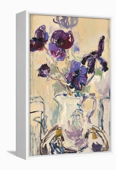 Still Life with Purple Flowers-Lilia Orlova Holmes-Framed Stretched Canvas
