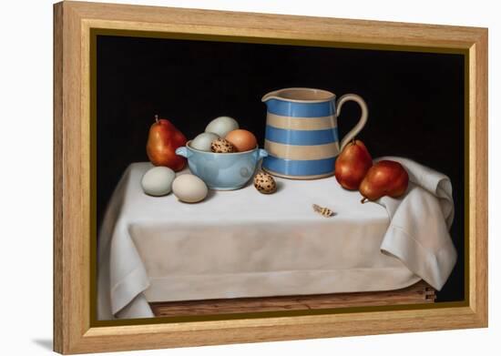 Still Life with Quail Feather, 2019 (Oil on Linen)-Catherine Abel-Framed Premier Image Canvas