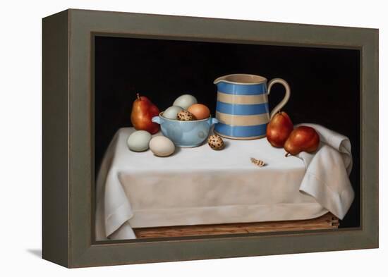 Still Life with Quail Feather, 2019 (Oil on Linen)-Catherine Abel-Framed Premier Image Canvas