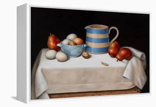 Still Life with Quail Feather, 2019 (Oil on Linen)-Catherine Abel-Framed Premier Image Canvas