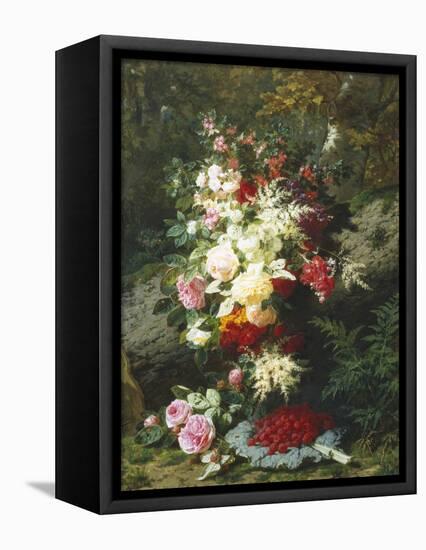 Still Life with Raspberries-Jean Baptiste Claude Robie-Framed Premier Image Canvas