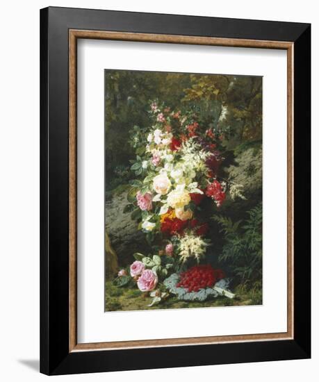 Still Life with Raspberries-Jean Baptiste Claude Robie-Framed Giclee Print