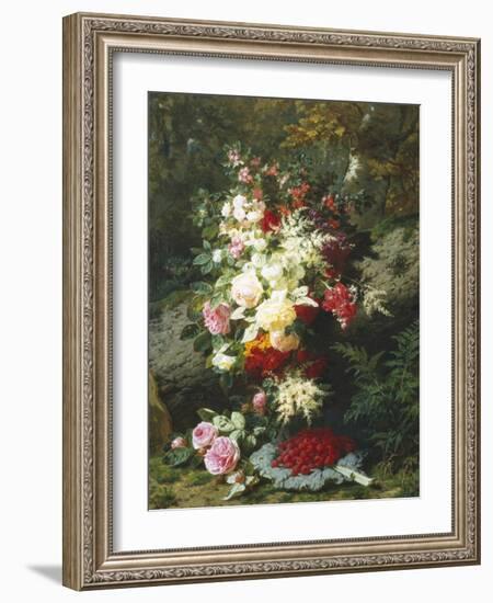 Still Life with Raspberries-Jean Baptiste Claude Robie-Framed Giclee Print