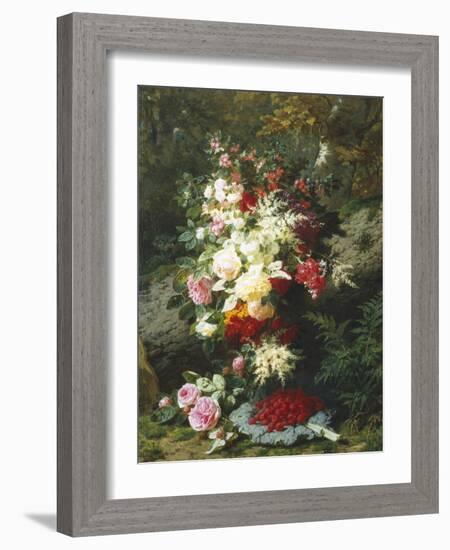 Still Life with Raspberries-Jean Baptiste Claude Robie-Framed Giclee Print