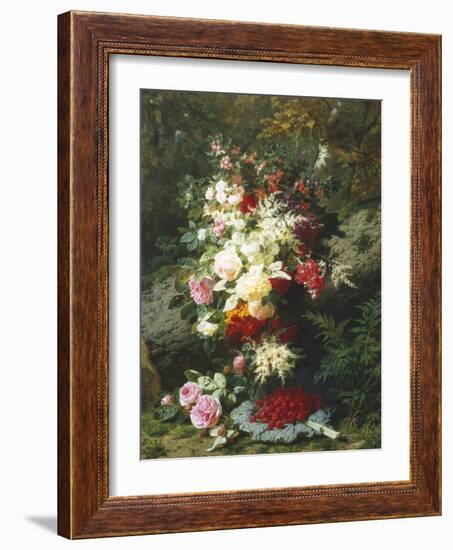 Still Life with Raspberries-Jean Baptiste Claude Robie-Framed Giclee Print