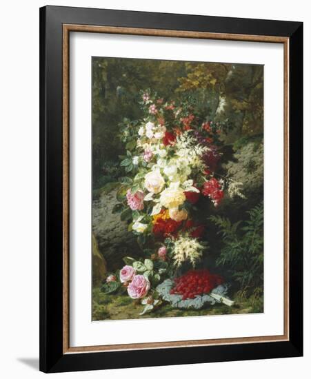 Still Life with Raspberries-Jean Baptiste Claude Robie-Framed Giclee Print