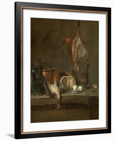 Still Life with Ray and Basket of Onions, 1731-Jean-Baptiste Simeon Chardin-Framed Giclee Print