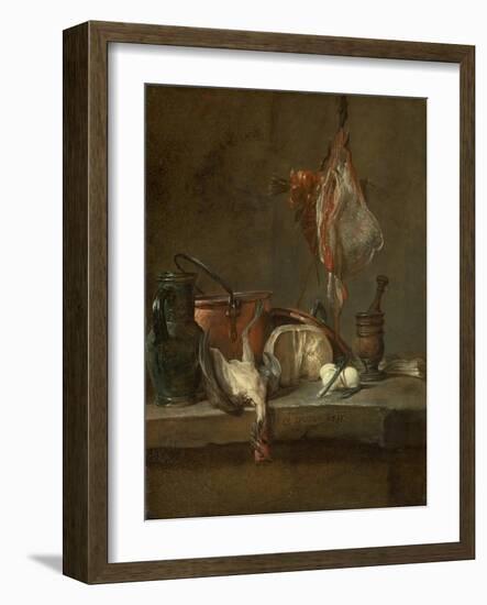 Still Life with Ray and Basket of Onions, 1731-Jean-Baptiste Simeon Chardin-Framed Giclee Print