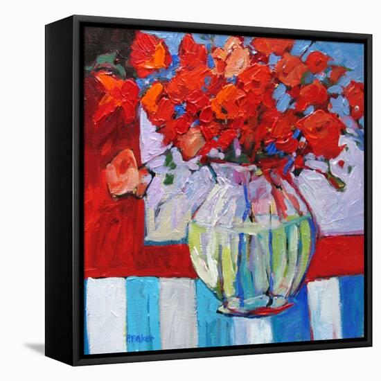 Still Life with Red Flowers-Patty Baker-Framed Stretched Canvas