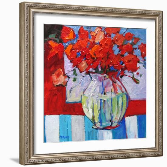 Still Life with Red Flowers-Patty Baker-Framed Art Print