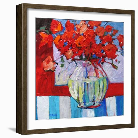 Still Life with Red Flowers-Patty Baker-Framed Art Print