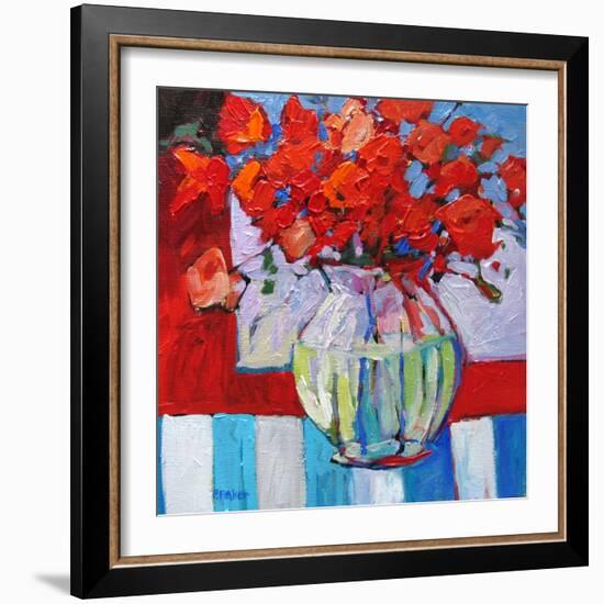 Still Life with Red Flowers-Patty Baker-Framed Art Print