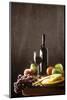 Still Life with Red Wine, Fruit and Cheese-Brigitte Protzel-Mounted Photographic Print