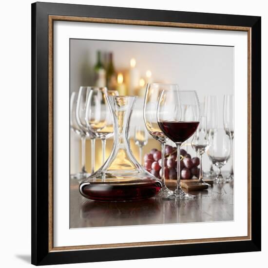 Still Life with Red Wine in Glass and Decanter-Alexander Feig-Framed Photographic Print