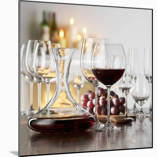 Still Life with Red Wine in Glass and Decanter-Alexander Feig-Mounted Photographic Print