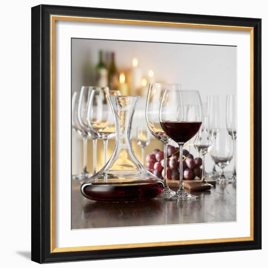 Still Life with Red Wine in Glass and Decanter-Alexander Feig-Framed Photographic Print