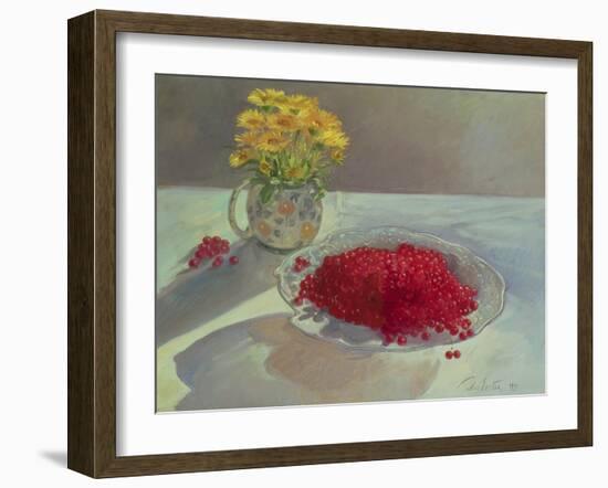 Still Life with Redcurrants and Marigolds, 1991-Timothy Easton-Framed Giclee Print