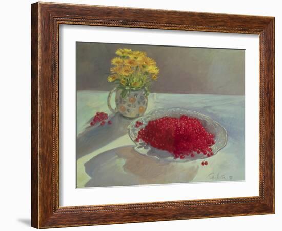 Still Life with Redcurrants and Marigolds, 1991-Timothy Easton-Framed Giclee Print