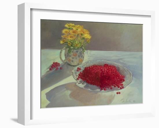 Still Life with Redcurrants and Marigolds, 1991-Timothy Easton-Framed Giclee Print