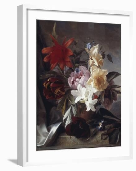 Still Life with Roses and Tulips, 1849-Theude Groenland-Framed Giclee Print