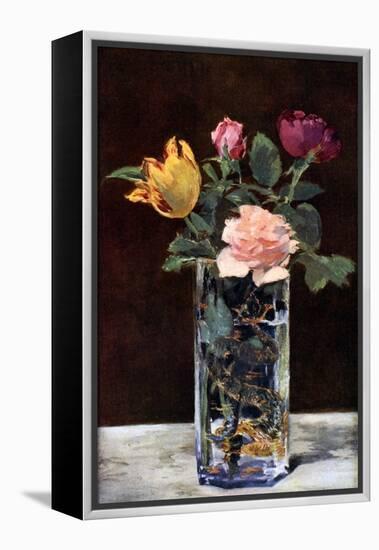 Still Life with Roses and Tulips in a Dragon Vase, 1882-Edouard Manet-Framed Premier Image Canvas