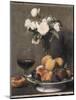Still Life with Roses, Fruit and a Glass of Wine, 1872-Ignace Henri Jean Fantin-Latour-Mounted Giclee Print