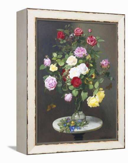 Still Life with Roses in a Glass Vase-Otto Didrik Ottesen-Framed Premier Image Canvas