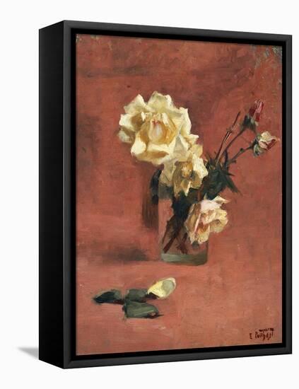 Still Life with Roses in a Glass-Edward Henry Potthast-Framed Premier Image Canvas