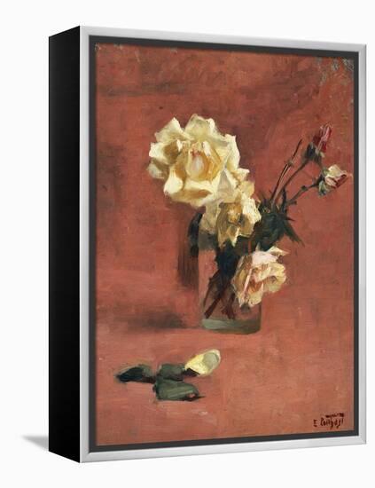 Still Life with Roses in a Glass-Edward Henry Potthast-Framed Premier Image Canvas